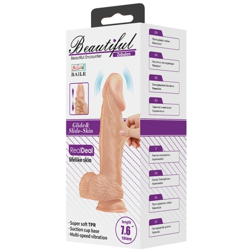 Beautiful Encounter Vibrator Flesh - Реалистичный вибратор на присоске, 14х4.2 см - sex-shop.ua